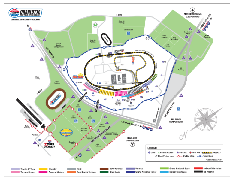 Charlotte Motor Speedway Seating Map